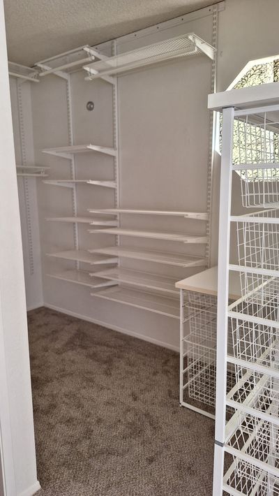 Primary closet with organizers